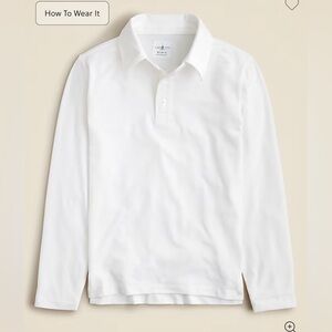J.Crew NWOT Kids' long-sleeve tech polo shirt in white